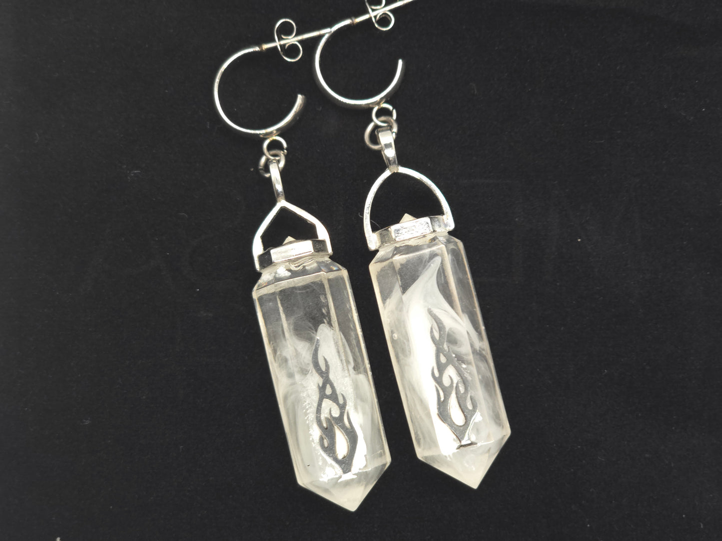 Rox Earrings- Smoke & Flames Long