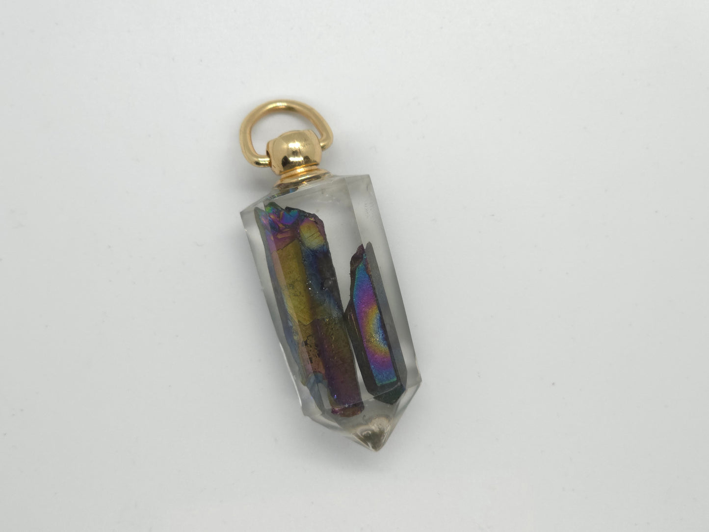 Rainbow Quartz Cherub Gold